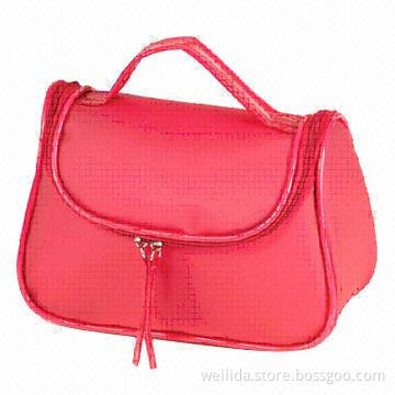 Plastic Cosmetic Bag, Made of Pearl PVC, Measures 19.5 x 13.5 x 8cm
